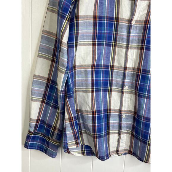 Frank & Eileen Barry Long Sleeve Linen/Cotton Blend V Neck Buttondown Top Size L - Picture 4 of 9